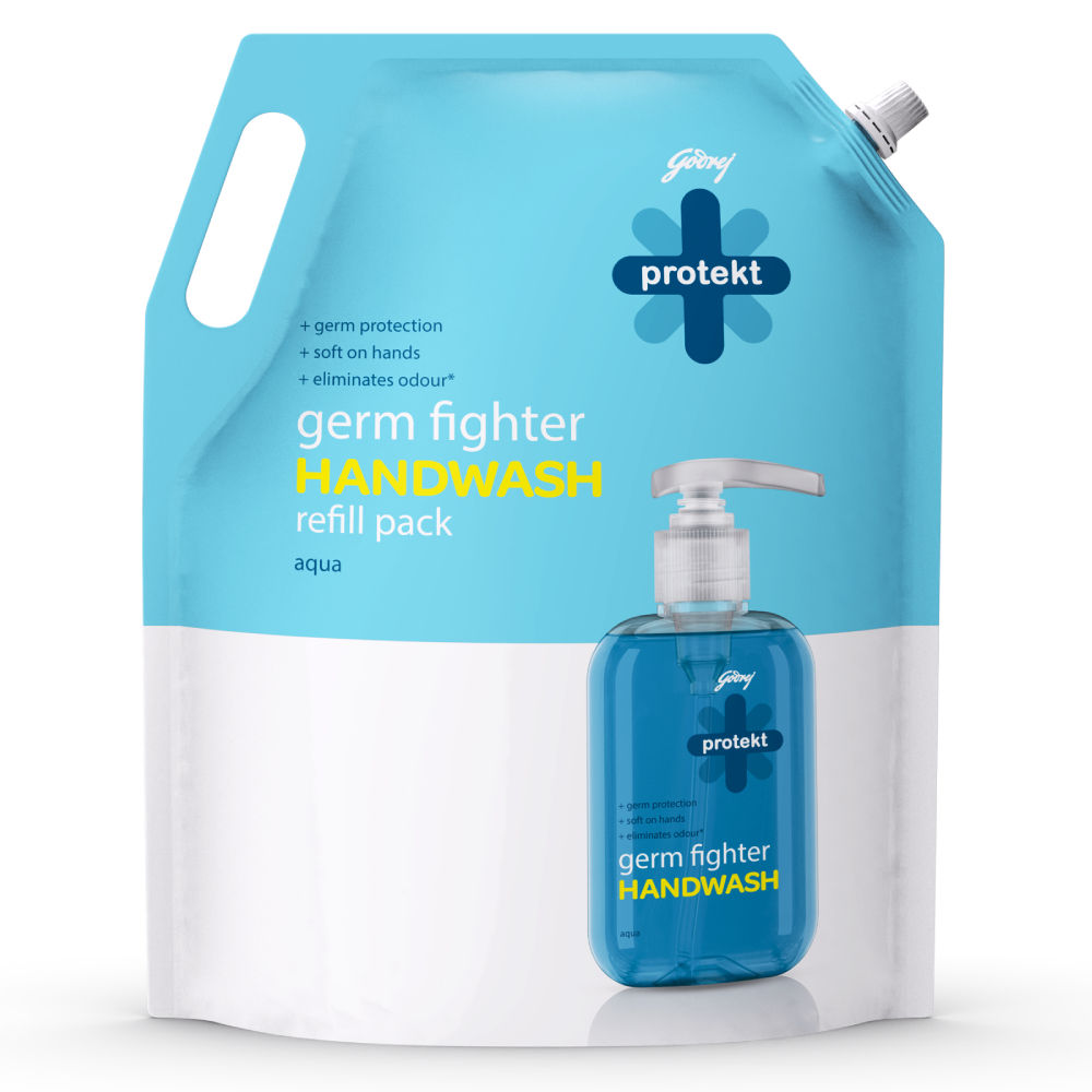 Godrej Protekt Germ Fighter Liquid Handwash Refill Pack - Aqua