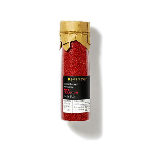 Soulflower Rose Geranium Bath Salt For Body, Foot Spa, Muscle ...
