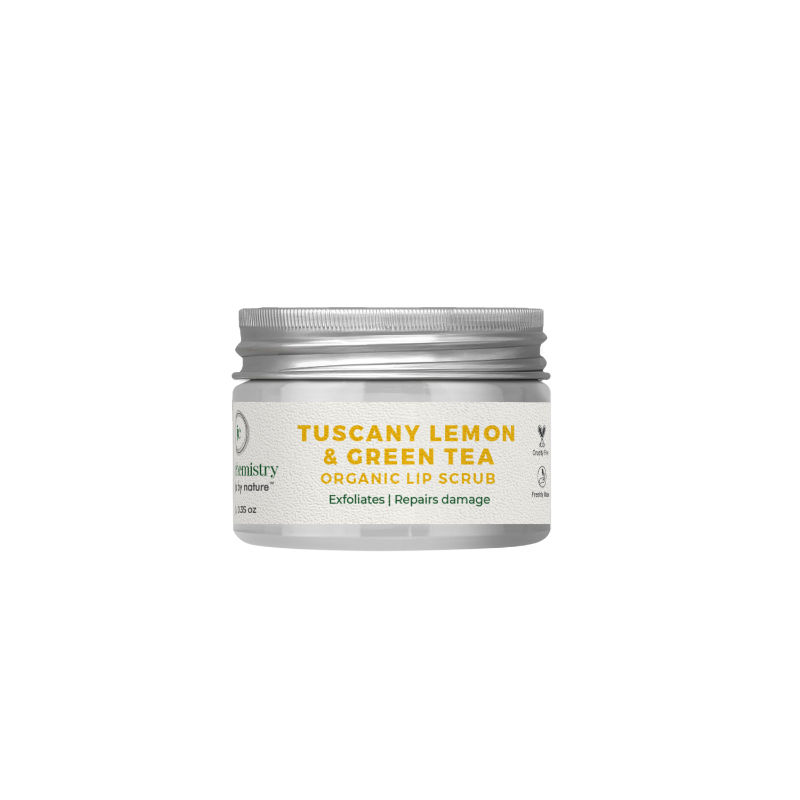 Juicy Chemistry Tuscany Lemon & Green Tea Organic Lip Scrubs -For Tanned & Chapped lips