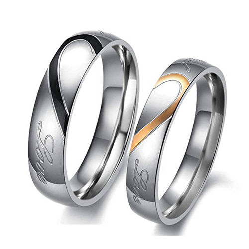 Peora Lovers Heart Real Love Stainless Steel Proposal Couple Rings for  Girls and Boys (PFCCR36) - Main Image