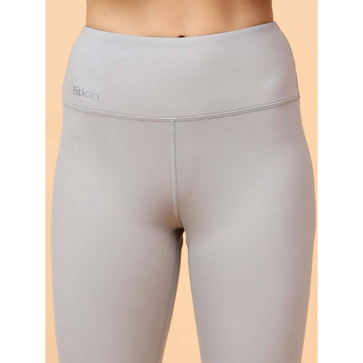 Buy Fitkin Women's Grey Core High Waist Curve Sculpting Tights Online