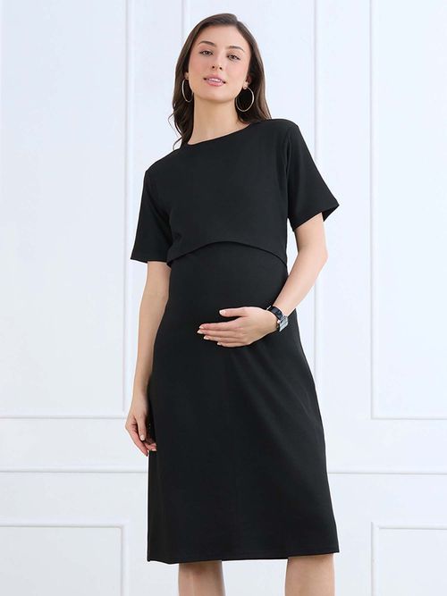 Buy MomToBe Maternity Black Bodycon Dress Online