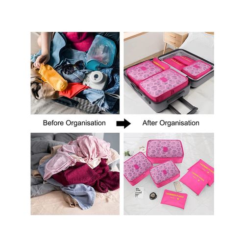 House of Quirk Packing Cubes for Travel Organizer Bags Set of (Dark Pink)
