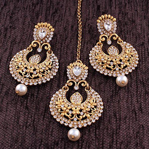 earrings with tikka with price