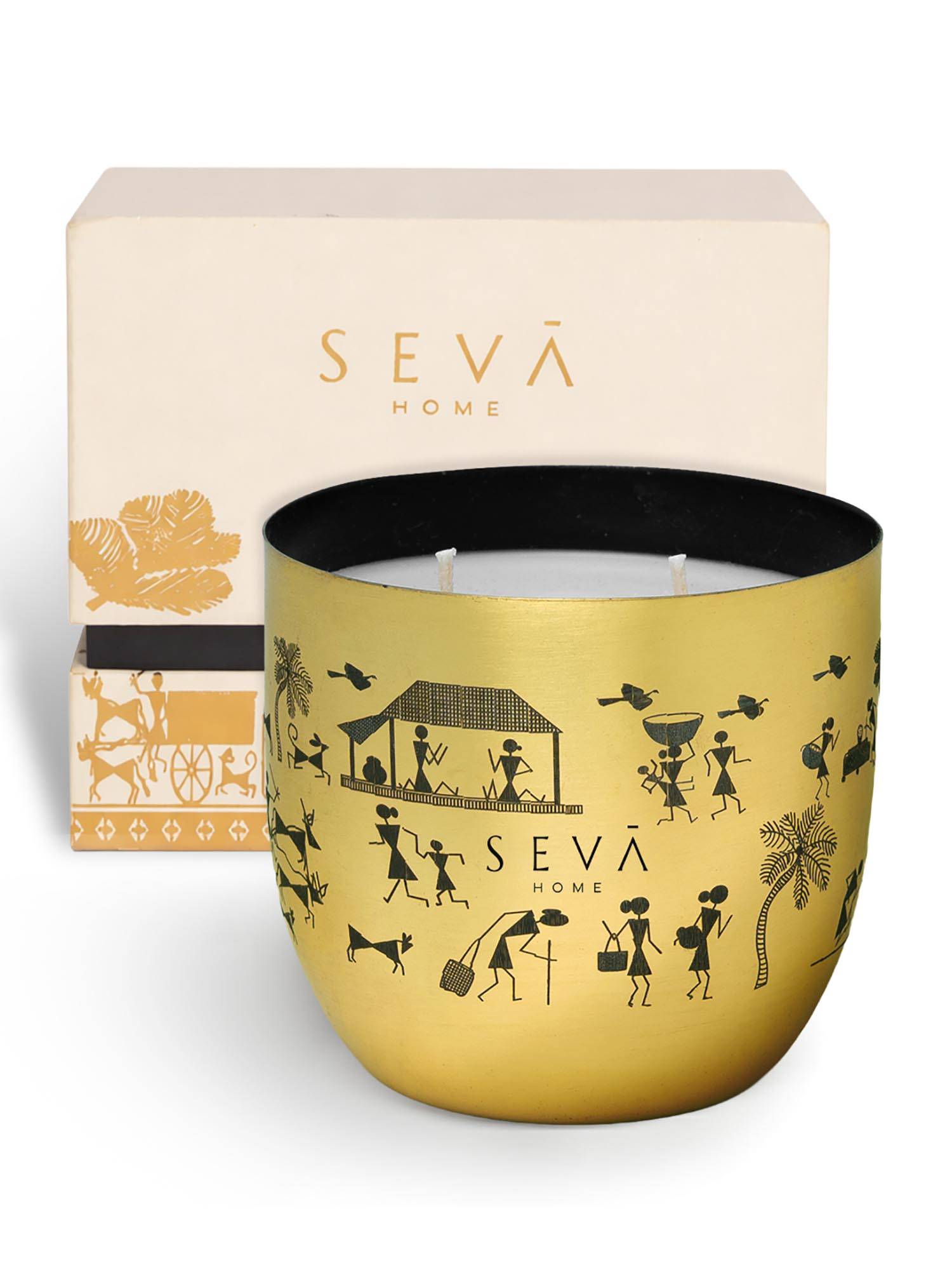 SEVA HOME Dil Se Heirloom Gold Scented CandleClassic, Luxury Festive Gift, Décor