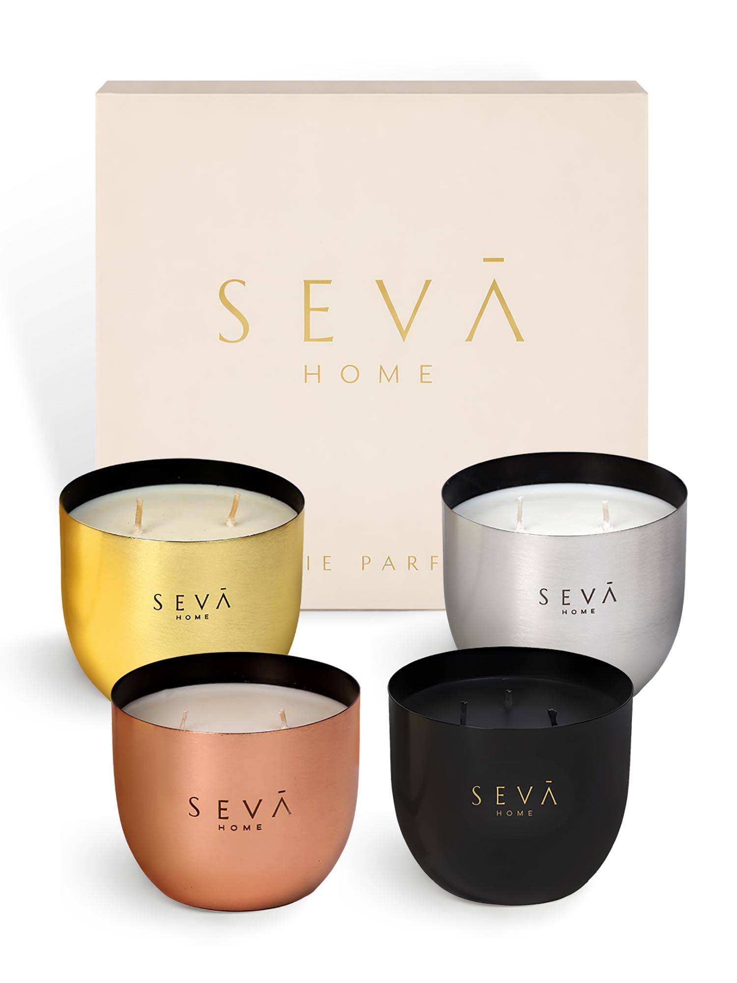 SEVA HOME Heirloom Assorted Candle Set Luxury Gifting 40 Hour Burn Each