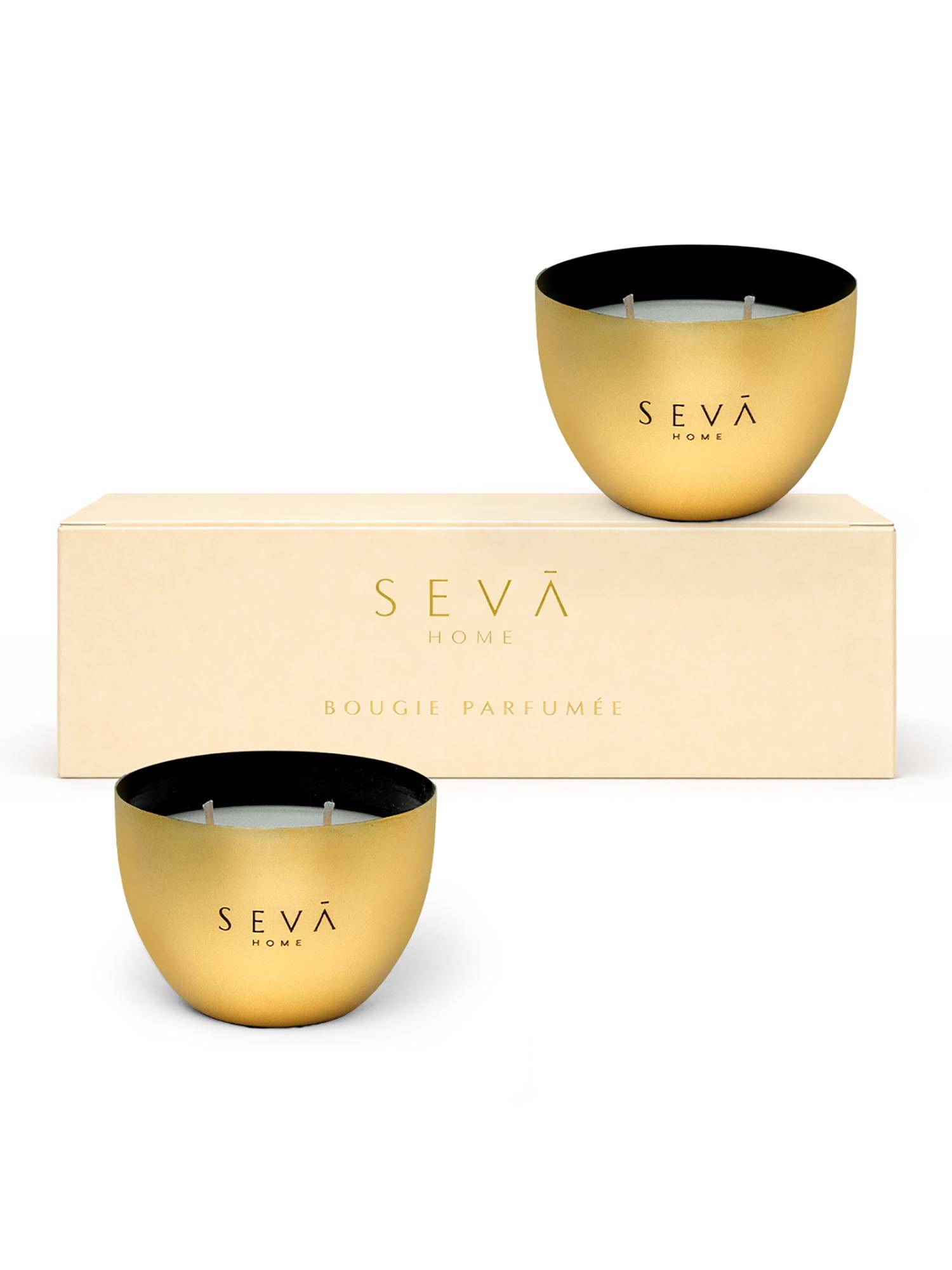 SEVA HOME Heirloom Mini Scented Candles (Gold) 20-Hour Burn