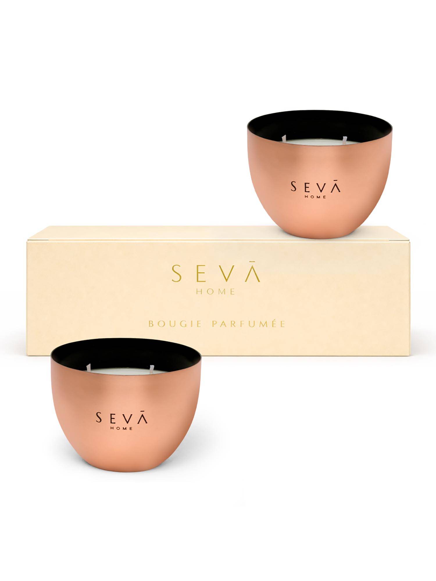 SEVA HOME Heirloom Mini Scented Candles (Rosegold) 20-Hour Burn