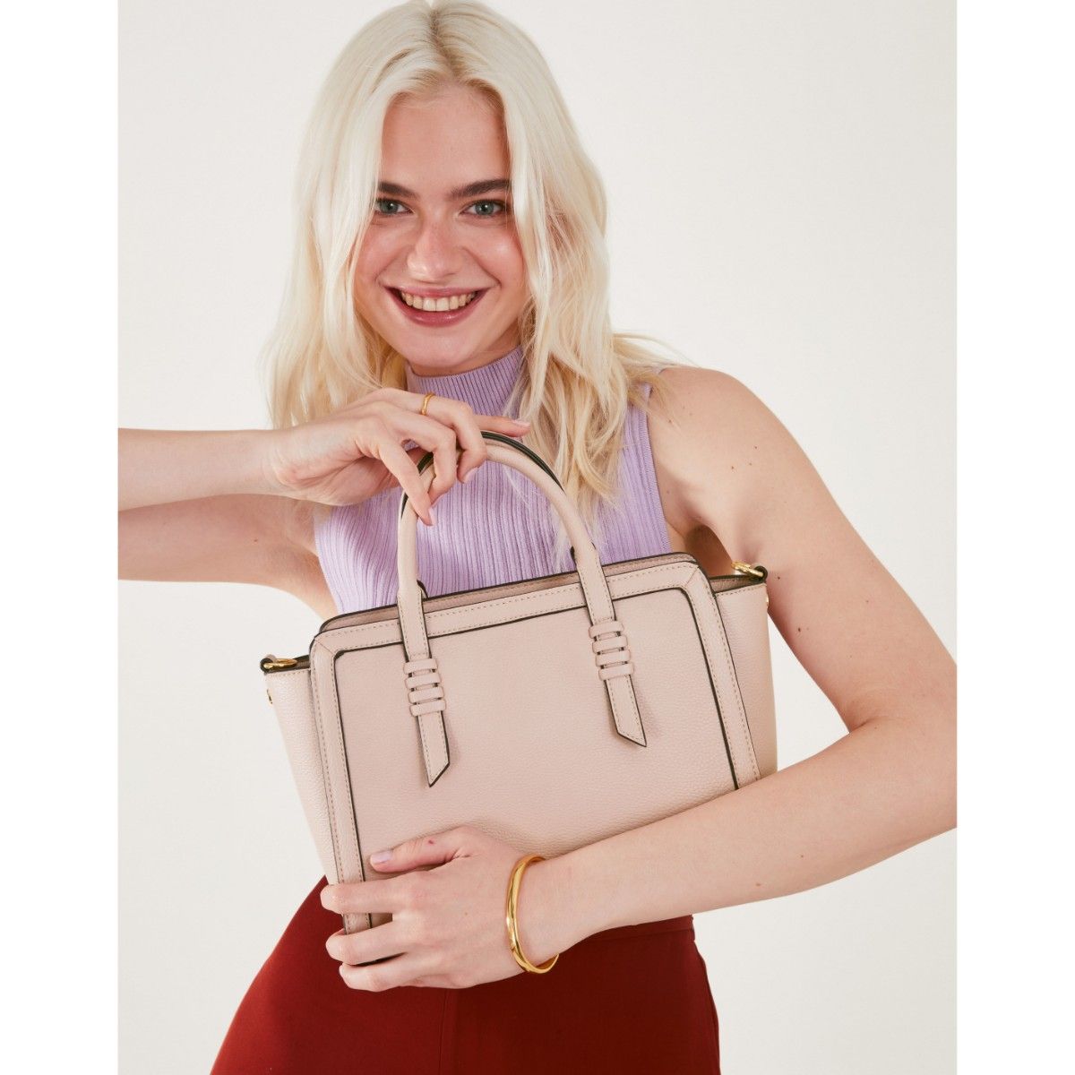 Buy Accessorize London Womens Faux Leather Pink Artisan Handheld