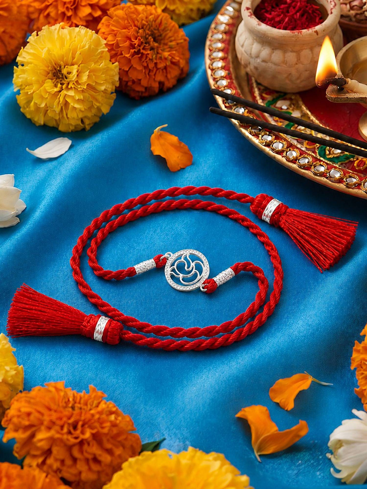 Zavya 925 Sterling Silver Ganesha Rakhi for Brother