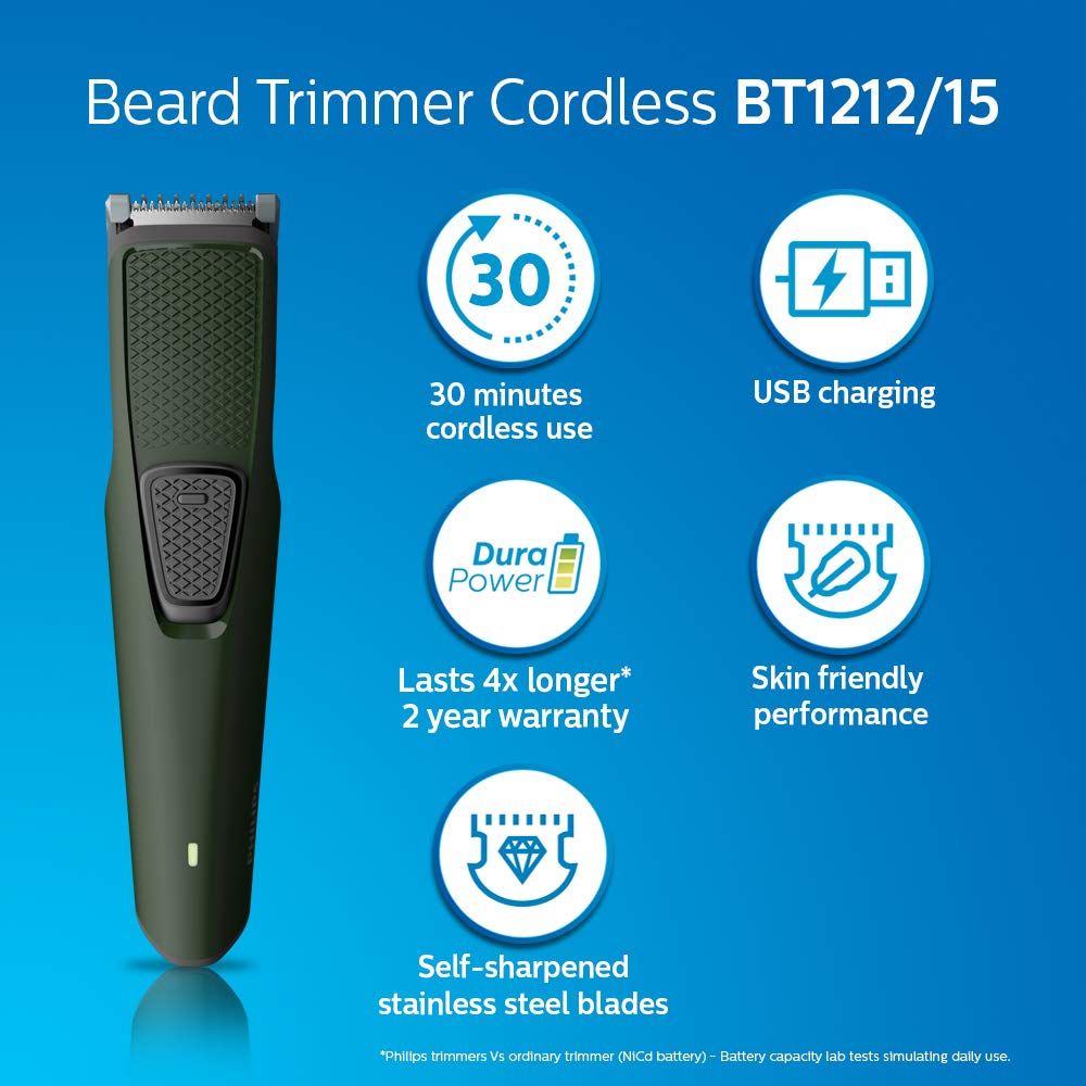 philips trimmer full charge time