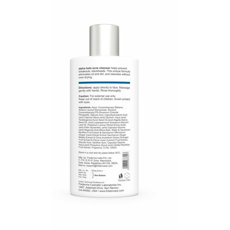 Fixderma Cosmetic Laboratories AlphaBeta Acne Cleanser Buy Fixderma