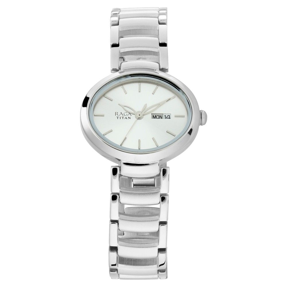 Titan Raga Viva Silver Dial Metal Strap Watch: Buy Titan Raga Viva ...