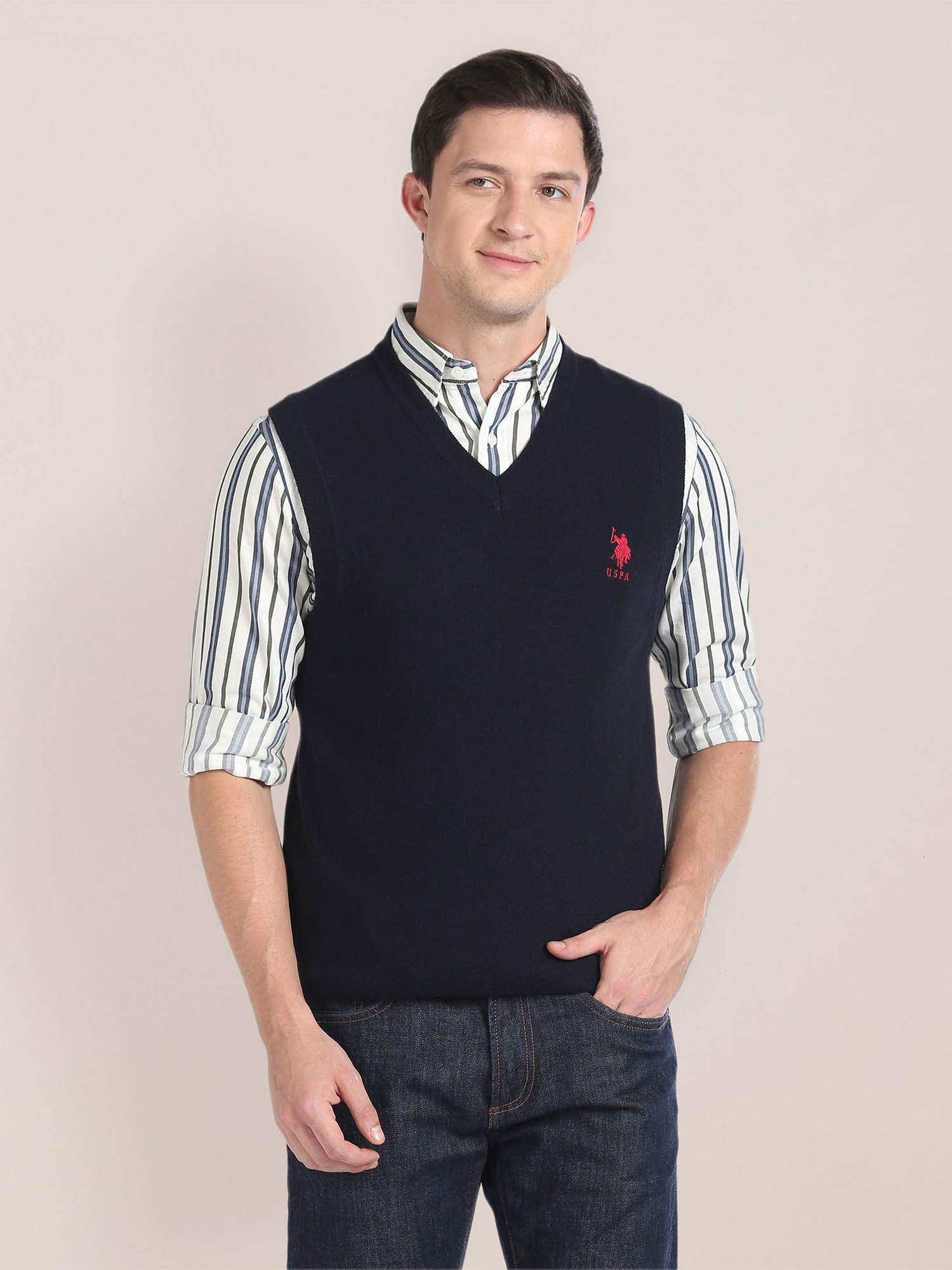 Us polo assn hot sale v neck sweater