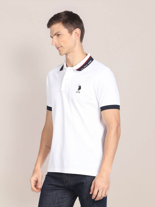 POLO Printed Collar Pure Cotton Polo T-Shirt