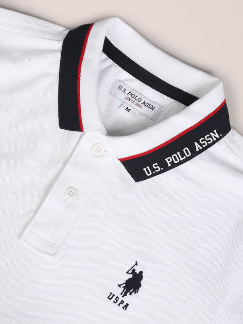 POLO Printed Collar Pure Cotton Polo T-Shirt