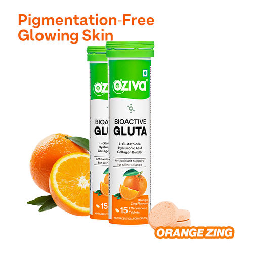 oziva glutathione supplement Buy OZiva Bioactive Gluta Fizzy (L-Glutathione), Reduce Cellular Damage on  Skin- Orange (Pack of 2) Online