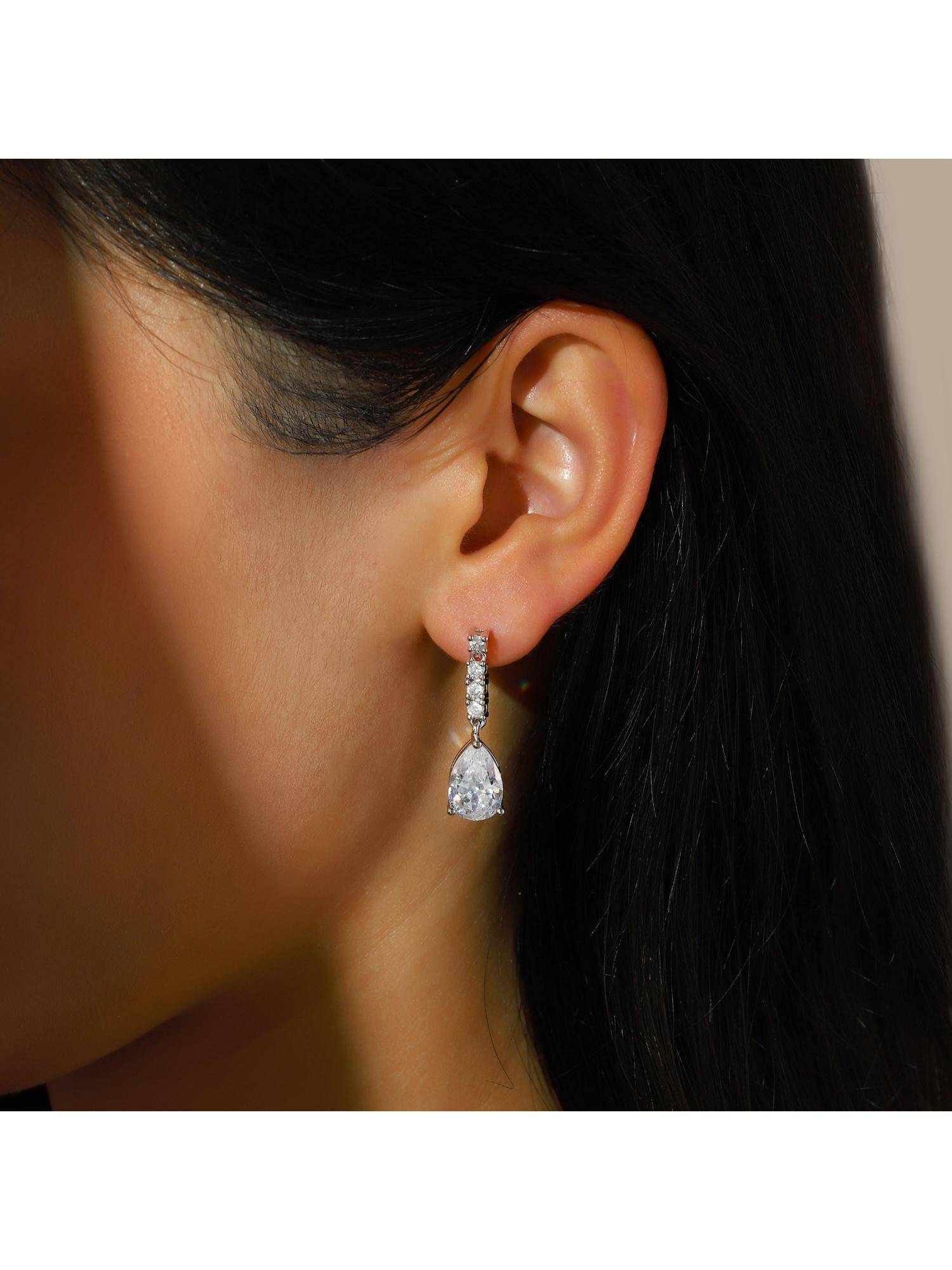 Salty Icy Arc Drop Crystal Dangler Earrings