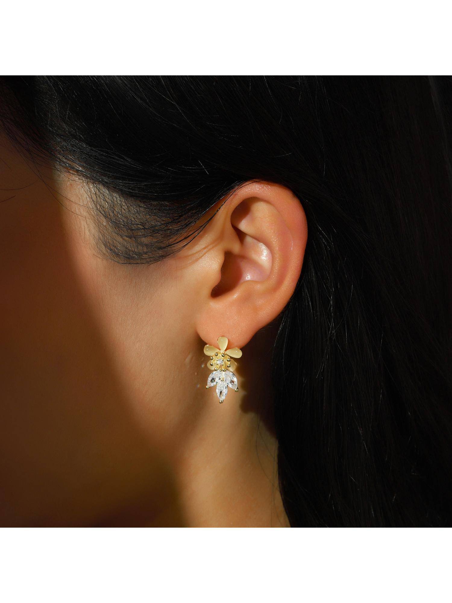Salty Frost Bloom Drop Earrings