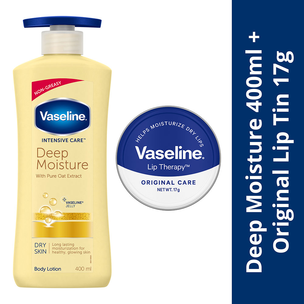 Buy Vaseline Deep Moisture Lotion With Original Lip Tin For Moisturized