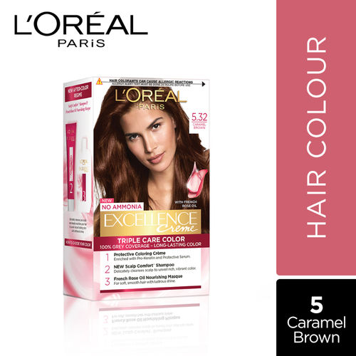 L Oreal Paris Excellence Creme Hair Color 5 32 Caramel Brown Buy L Oreal Paris Excellence Creme Hair Color 5 32 Caramel Brown Online At Best Price In India Nykaa