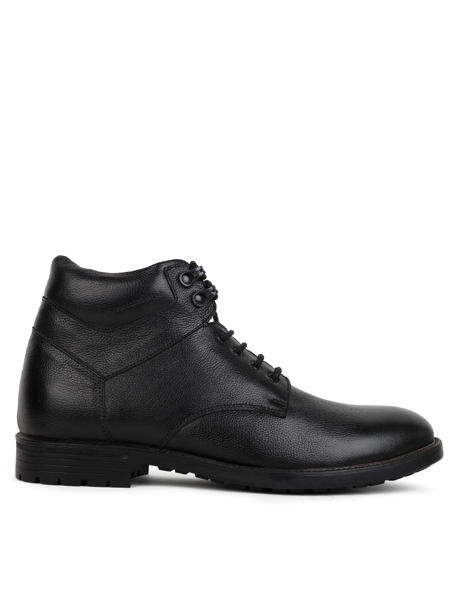 Buy Carlton London Black Lace Ups Round Toe Men Casual Boots Online