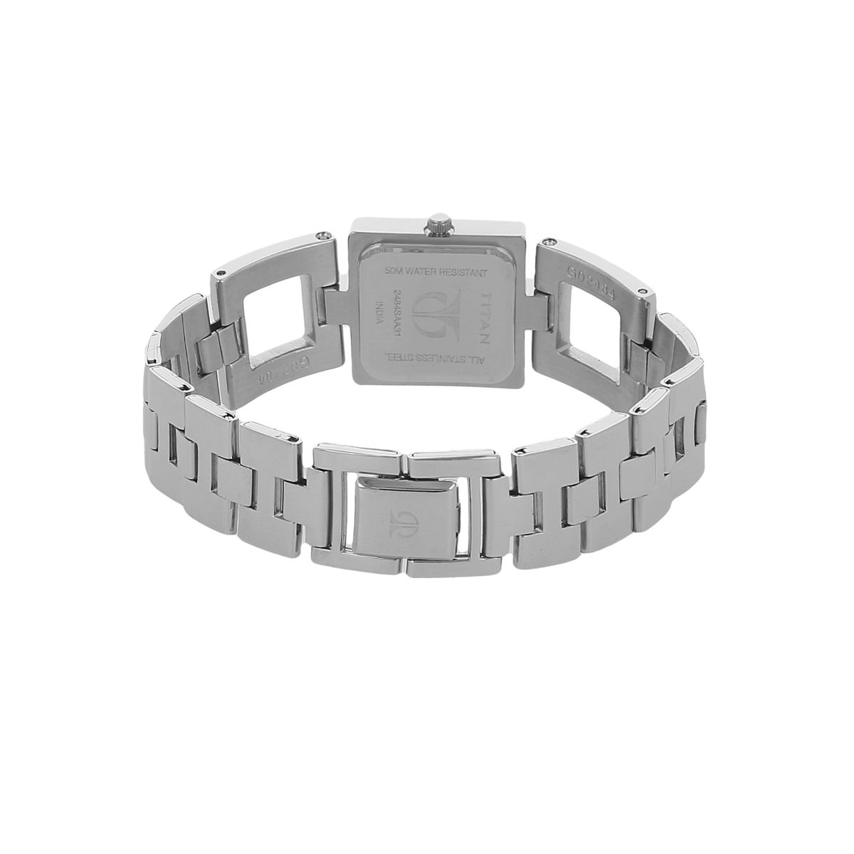 Buy Titan Silver Dial White Stainless Steel Strap Watch Online