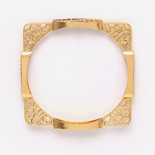 PANASH Gold Plated Square Handcrafted Bangles (Set of 2)