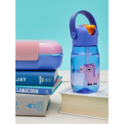 Kids Flip Straw Bottle - Zoku Teal Dino