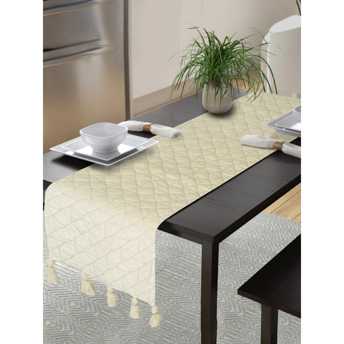 Cream colored clearance table runner