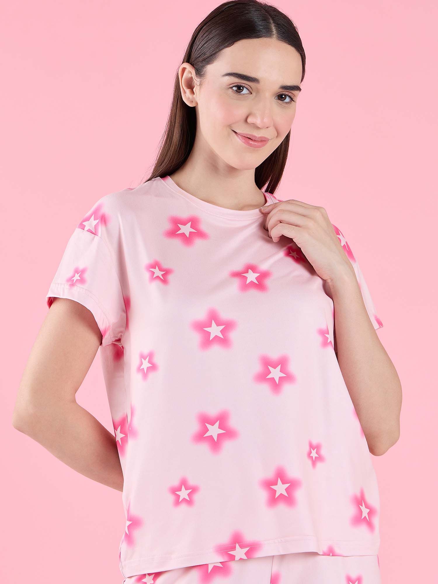 スリープスレンダーナイト Buy Sweet Dreams Womens Printed Nightsuit Pink Online
