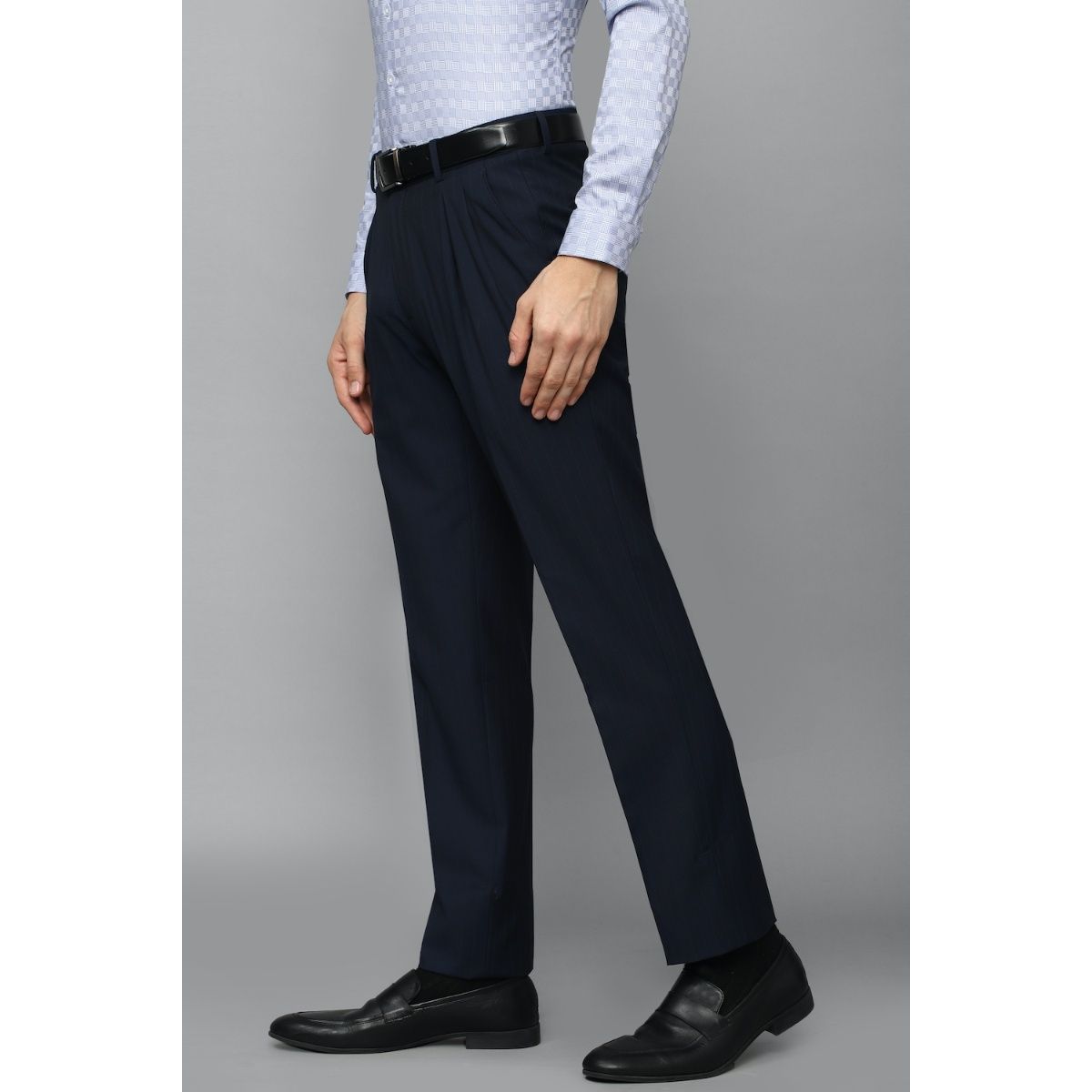 Louis Philippe Men's StraightFormal Trousers  (8907410476710_LPTF1M00852_Brown_Dark Green Solid) : Amazon.in: Fashion