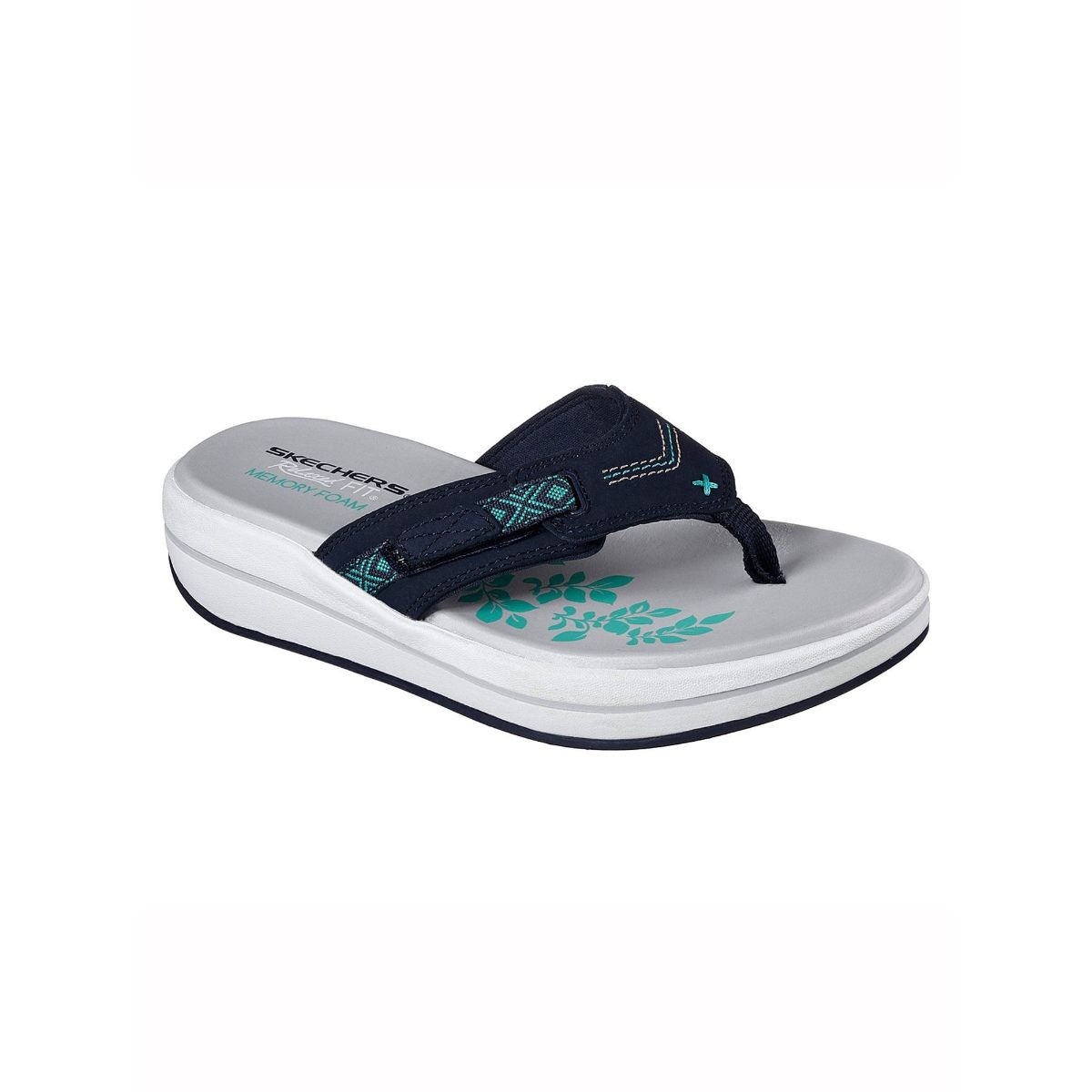 SKECHERS UPGRADES MARINA BAY Navy Blue Slipper (UK 6)