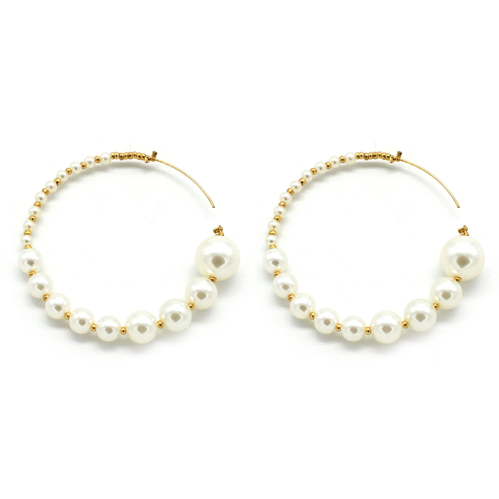 Joker & Witch Elegant Pearls Hoop Earrings: Buy Joker & Witch Elegant ...