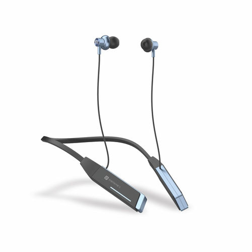Portronics Harmonics Z2 Wireless Bluetooth Headset Charging Type C  Neckband Sky Blue POR-1721