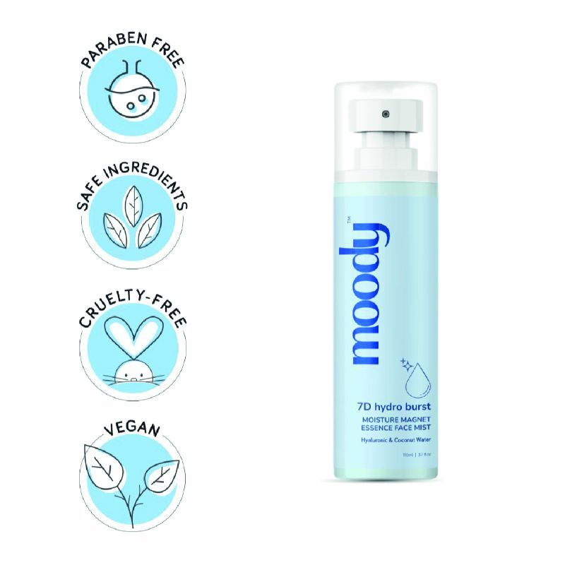 Moody Face Mist & Essence Toner with Hyaluronic, Vitamin B5 & Rice Water for Hydrated, Plumped