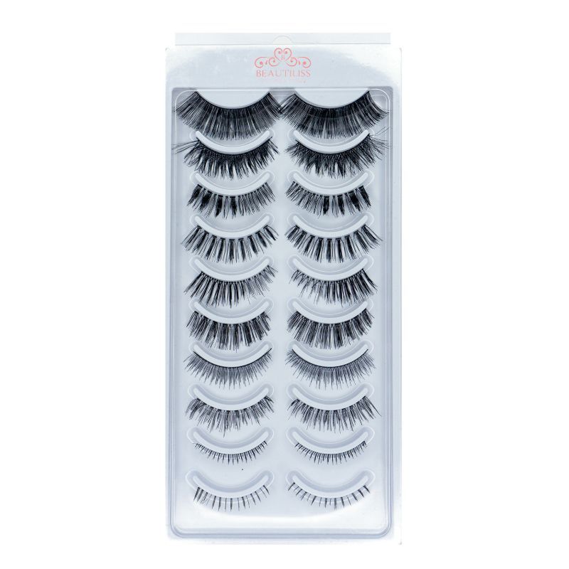 Beautiliss 10 pairs False Eyelash Set 3D effect Natural Look