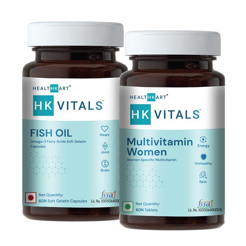 HealthKart Hk Vitals Fish Oil With Omega 3 And Multivitamin For Women