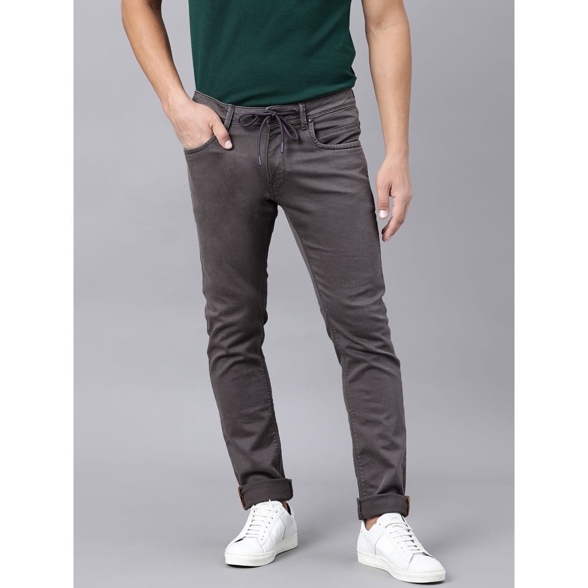 Rare Rabbit Brown Solid Denim Jeans 