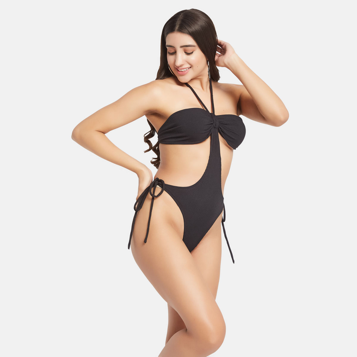 Buy Secrets By ZeroKaata Women Ribbed Halter Beach Wear Swim