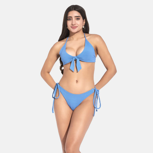 Buy Secrets By ZeroKaata Women Ribbed Halter Beach Wear Swim