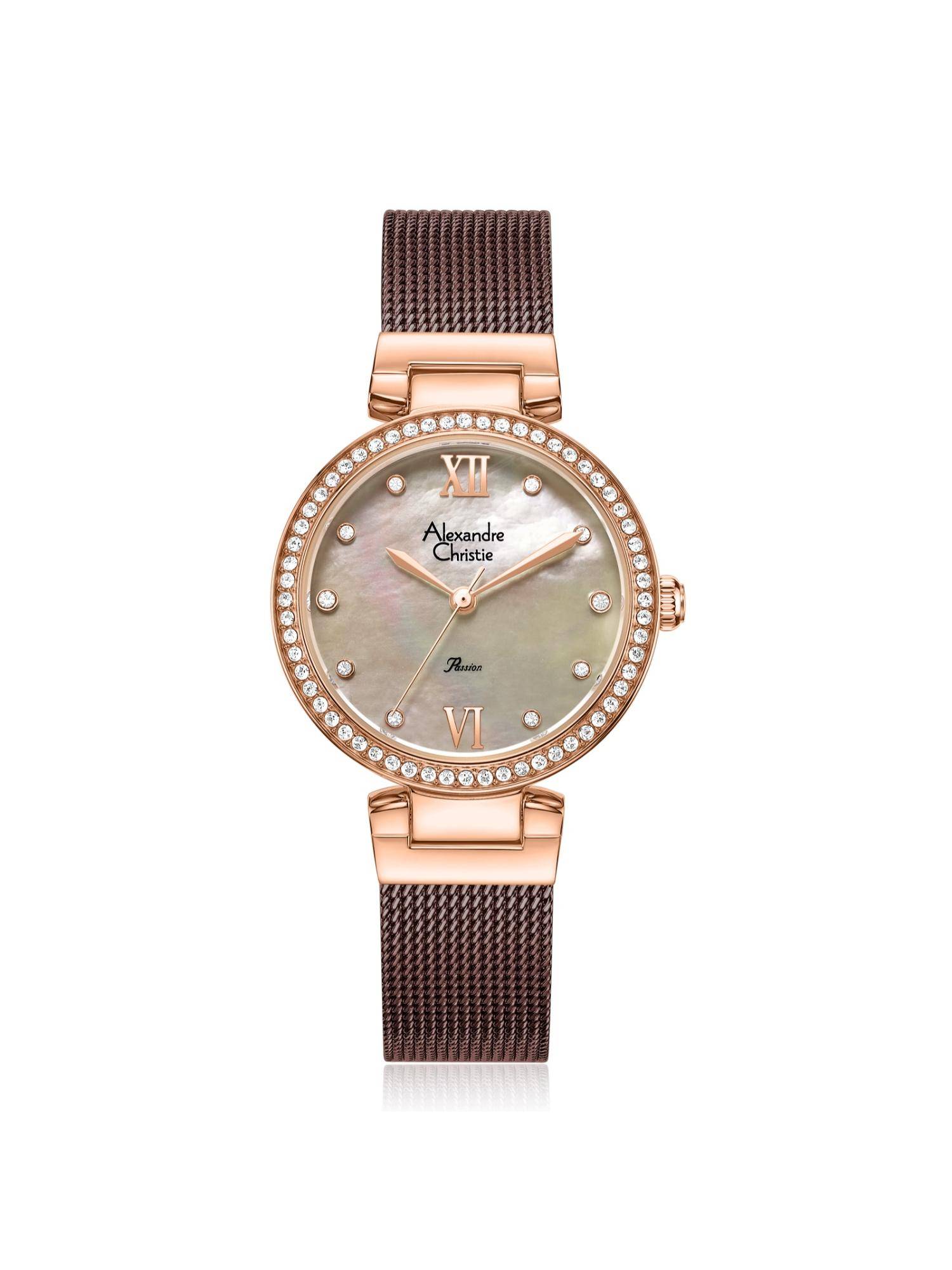 Alexandre Christie Women Passion Brown Dial Analog Watch - 2754LHBROMO (M)