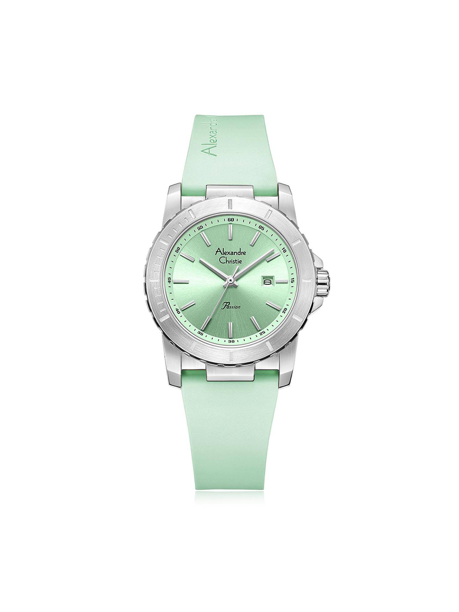 Alexandre Christie Women Passion Green Dial Analog Watch - 6141LDRSSLE (M)