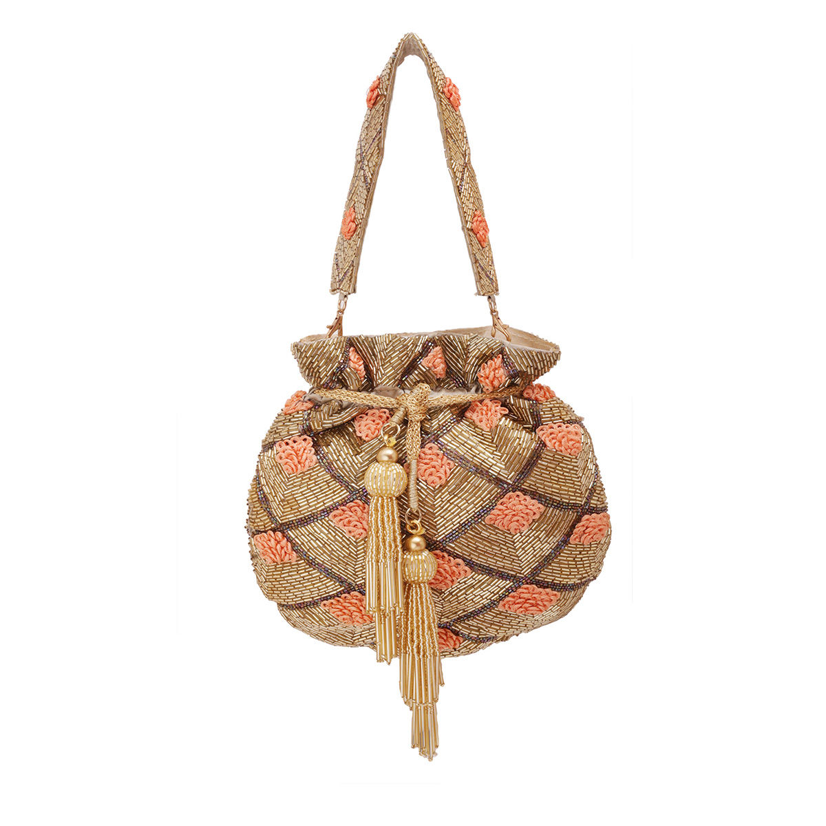 Angeline Golden Love Potli Bag: Buy Angeline Golden Love Potli Bag ...