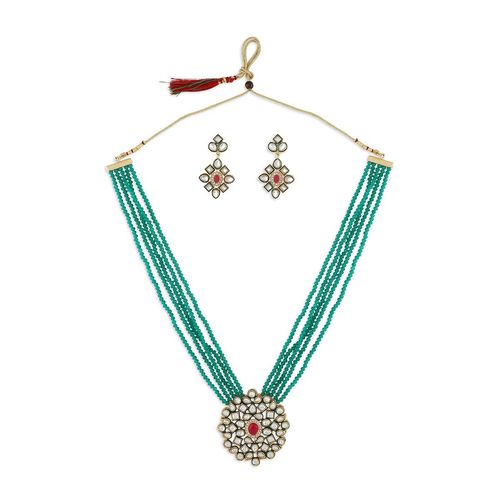 Buy Zaveri Pearls Crystal Shine Multistrand Green Beads Ethnic