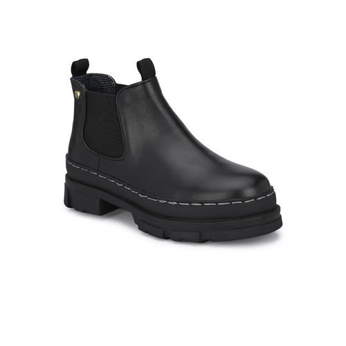 Buy Delize Black Women Vegan Leather Chelsea Boots Online