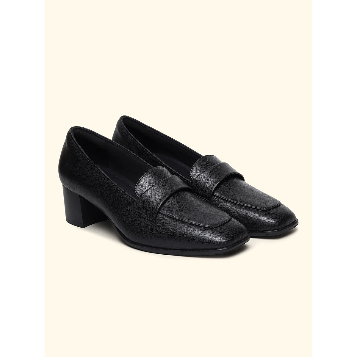 Buy Yoho Black Bliss Heal 001 Stylish & Comfy Slip On Block Heel