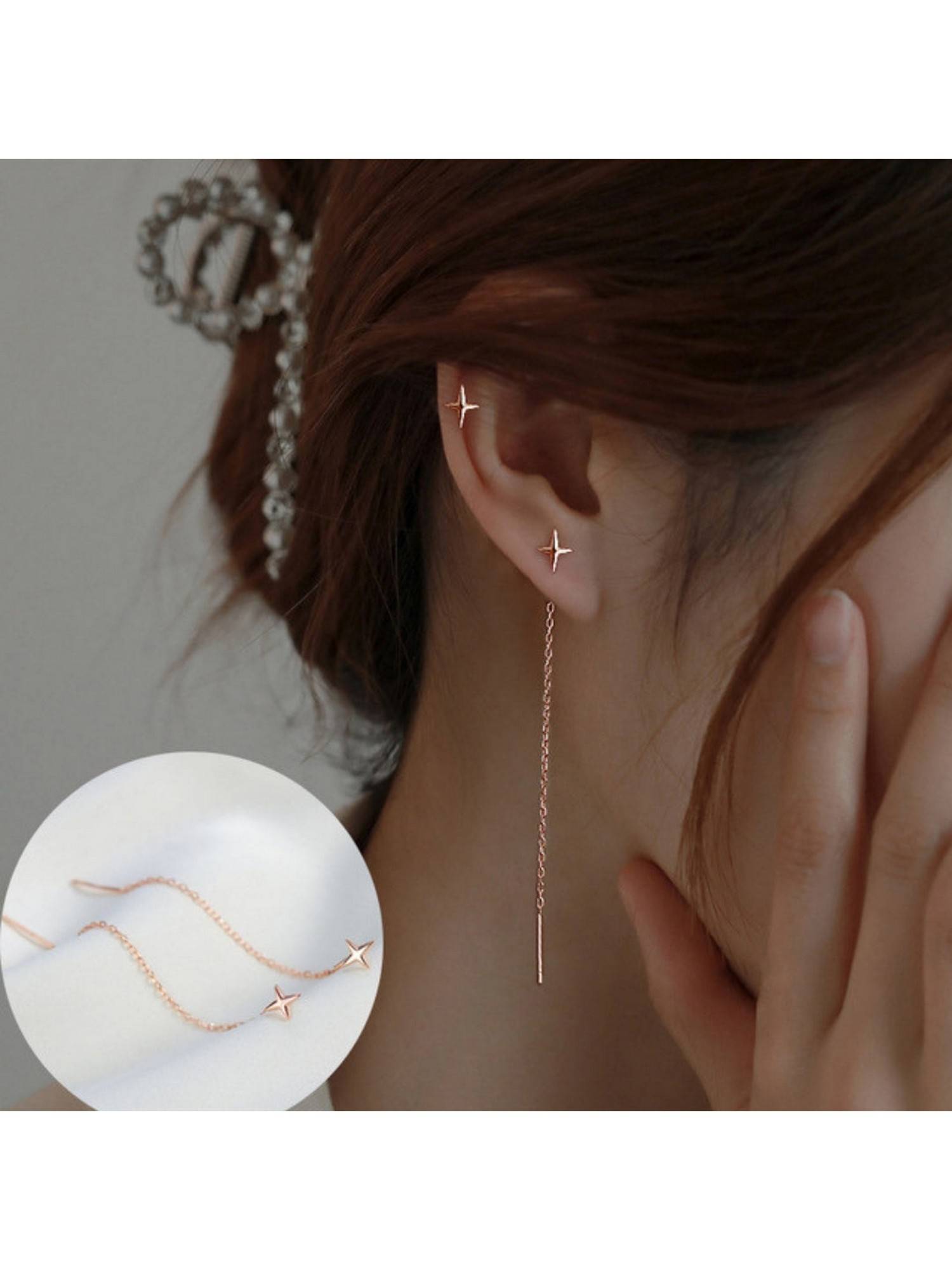 ESTAILO FASHION Starfall Ear Threads Earrings