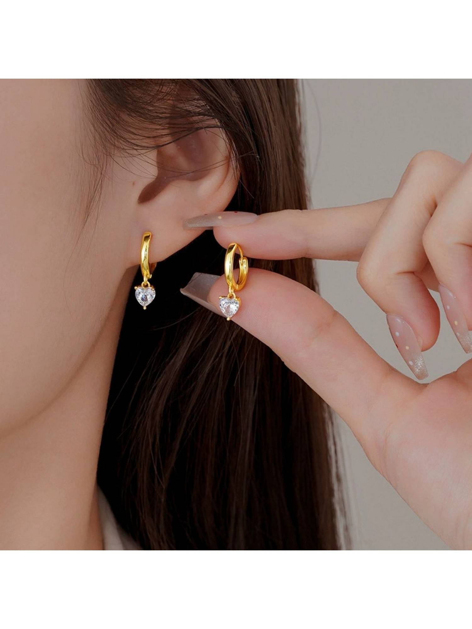 ESTAILO FASHION Heartfelt Radiance Hoop Earrings
