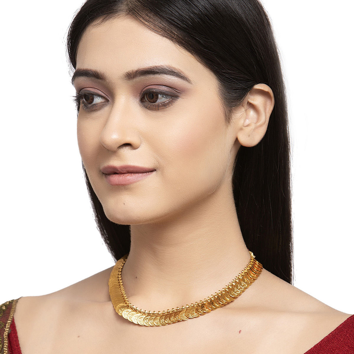 Buy PANASH Gold Plated Lakshmi Haar Handcrafted Statement Necklace Online